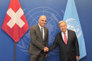 Alain Berset a rencontré le secrétaire général de l'ONU Antonio Guterres lundi à New York.